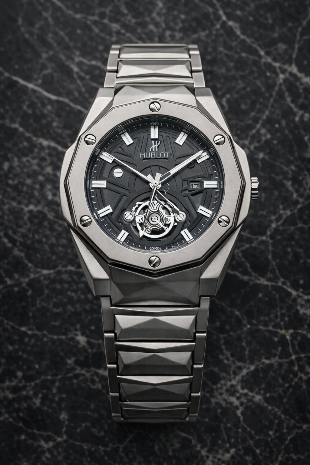 Hublot Diamond-Cut Skeleton Watch