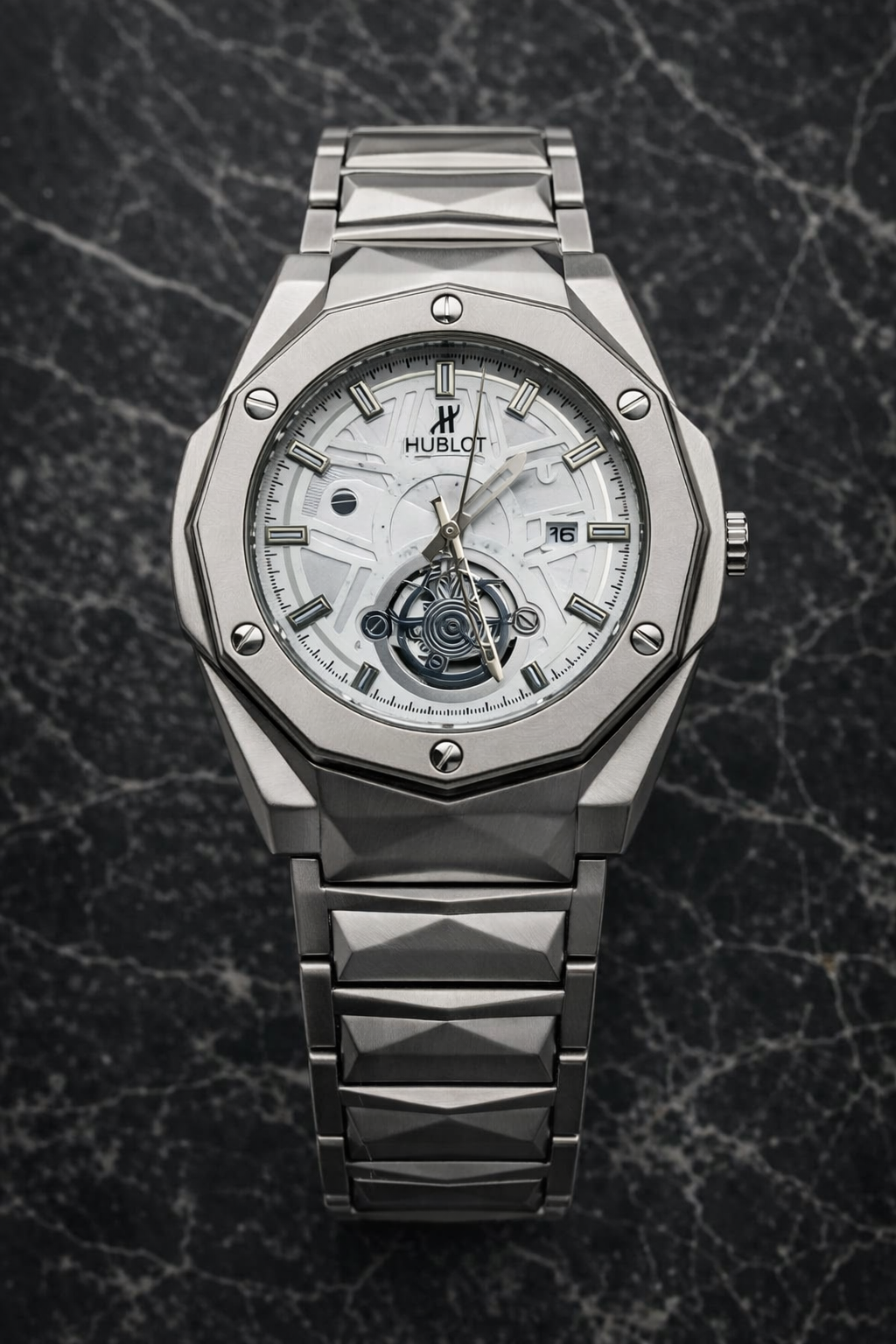 Hublot Diamond-Cut Skeleton Watch