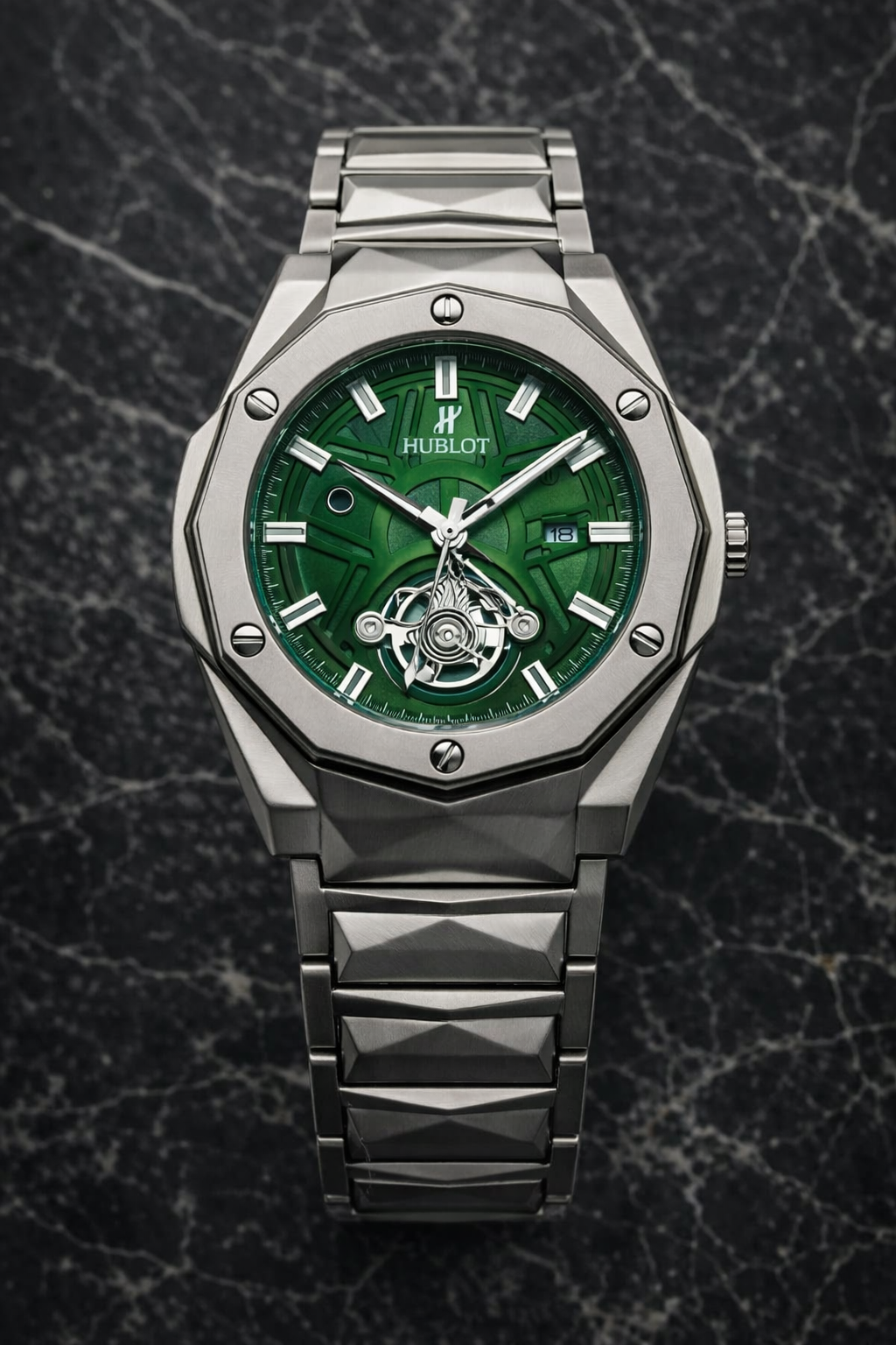 Hublot Diamond-Cut Skeleton Watch