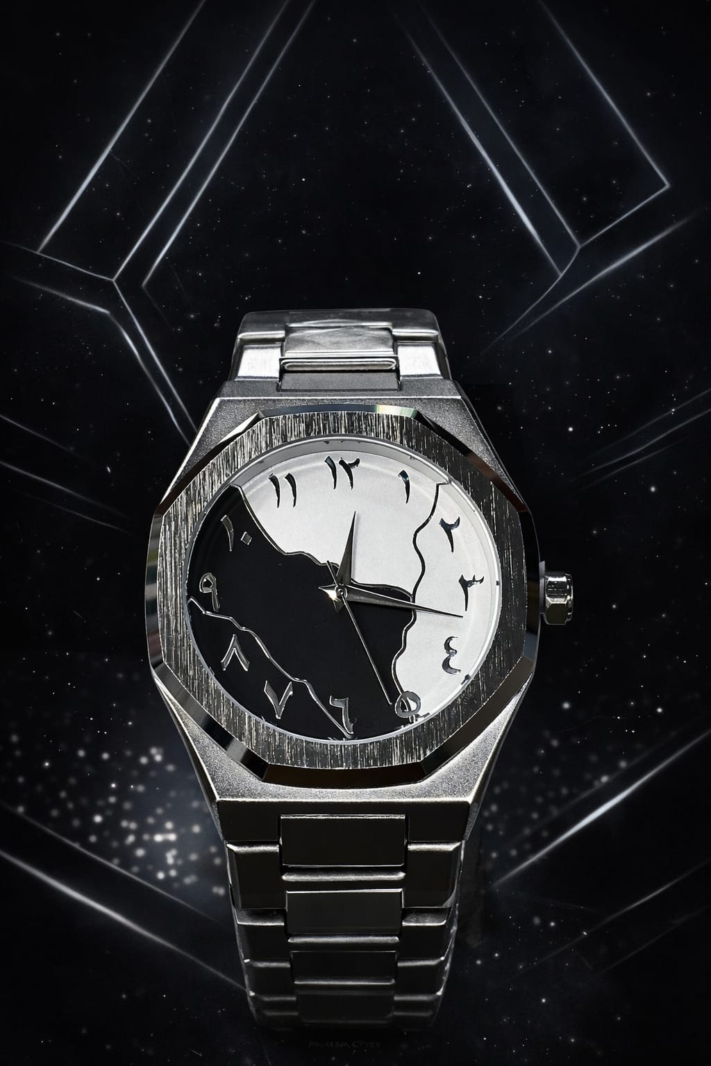 AURA Men's Luxury Watch with Arabic Numerals – Stainless Steel Chain Strap Stylish Wrist Watch for Men